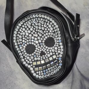 Bath-body-works Women's Black and Silver skull Bag